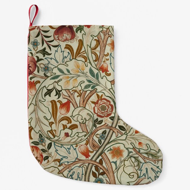 Petite Chaussette De Noël William Morris Acanthus Broderie Motif Floral (Devant)