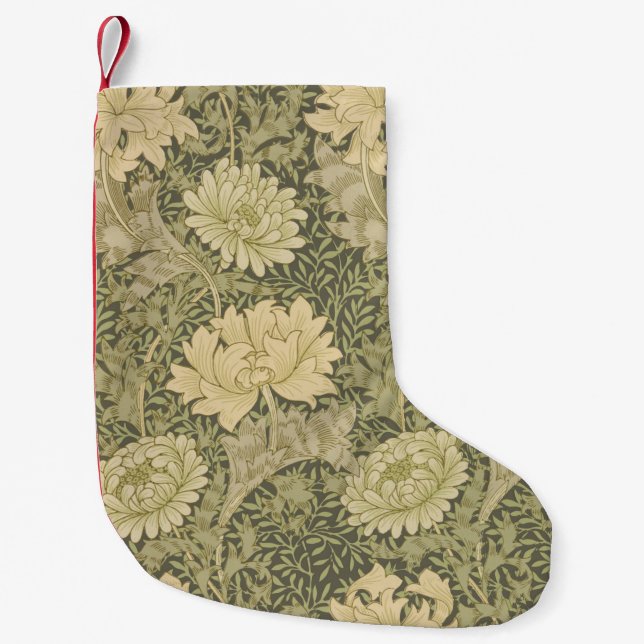 Petite Chaussette De Noël William Morris Chrysanthemum Fleur d'âge (Devant)