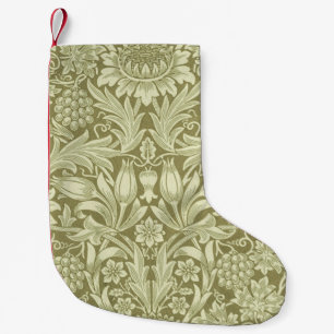 Petite Chaussette De Noël William Morris Fleur verte tournesol
