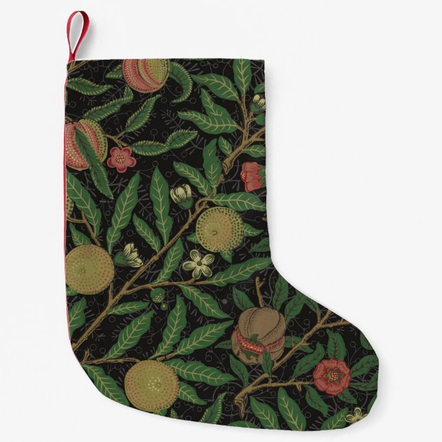 Petite Chaussette De Noël William Morris grenade classique fruits (Devant)