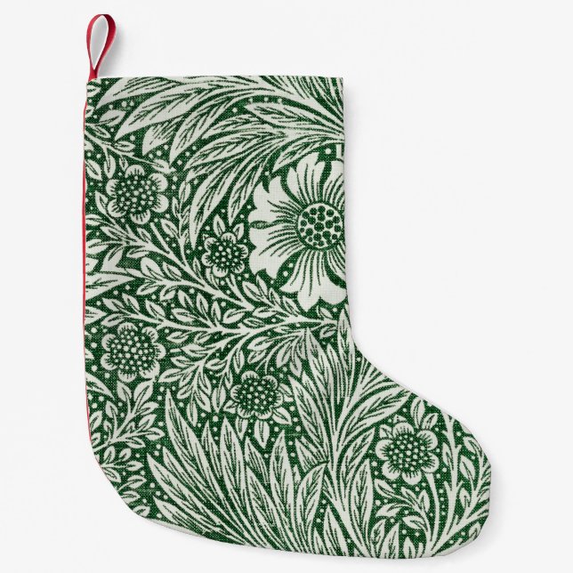 Petite Chaussette De Noël william morris marigold fleurs vertes (Devant)