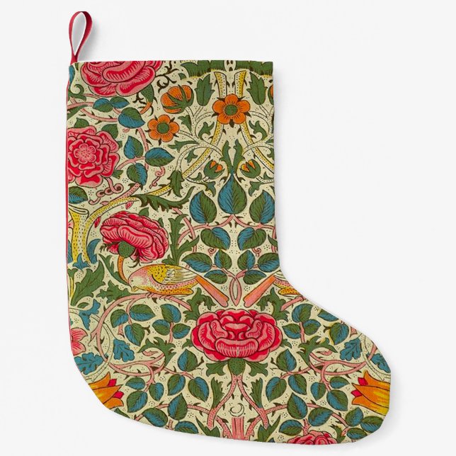 Petite Chaussette De Noël William Morris Rose Floral Chintz rose (Devant)
