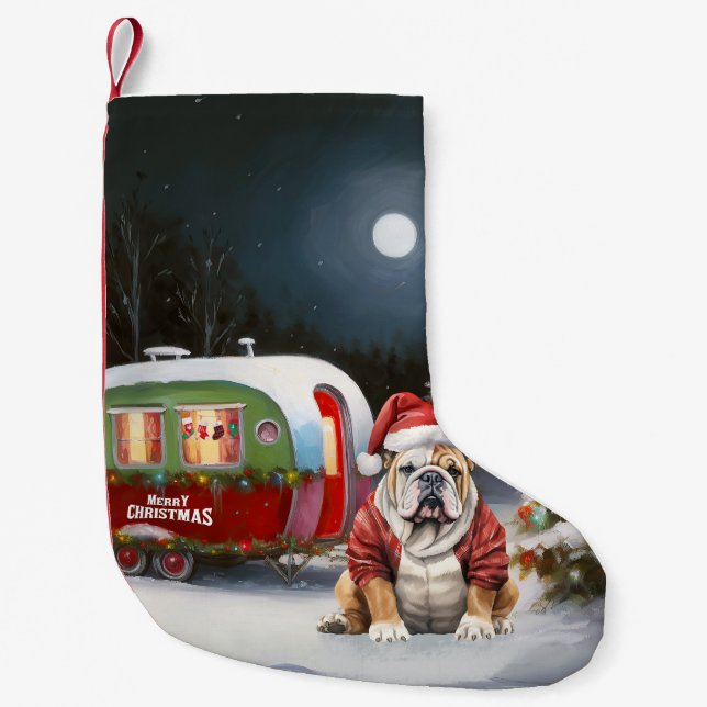 Petite Chaussette De Noël Winter Bulldog Caravan Christmas Adventure (Devant)