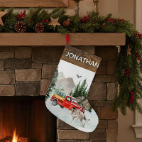 Woodland Rustic Watercolor Truck Cabine Wolf