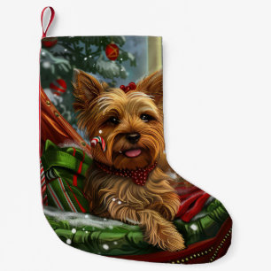 Petite Chaussette De Noël Yorkshire Terrier Chien Fête de Noël