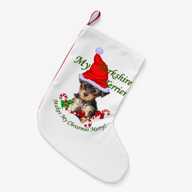 Petite Chaussette De Noël Yorkshire Terrier Noël (Devant (Accrochage))
