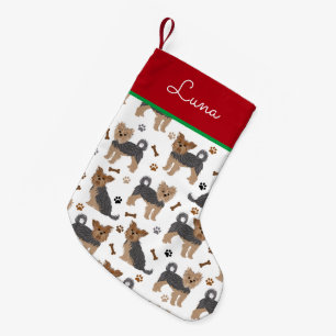 Petite Chaussette De Noël Yorkshire Terrier Paws et Bones Yorkie Chien