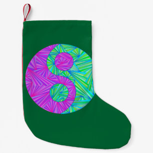 Petite Chaussette De Noël Zen vert et pourpre de Z de Yin et de Yang de