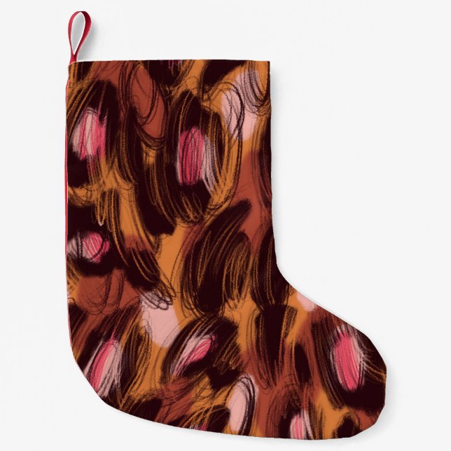 Petite Chaussette De Noël Zones léopard Motif animal africain (Devant)