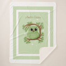 Petite chouette douce grande couverture Sherpa