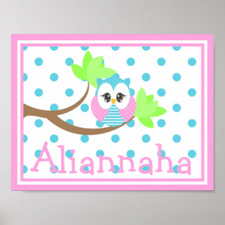 Petite chouette impression nom personnalisé 3