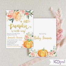 Petite Citrouille Baby shower d'automne Invitation