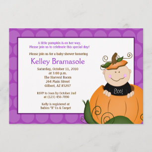 Petite Citrouille Baby shower fille 5x7 Invitation