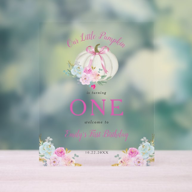 Petite Citrouille Bow Girls 1er anniversaire Bienv (Neutre)