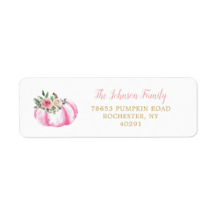 Petite Citrouille Pastel Rose Floral Adresse de Re