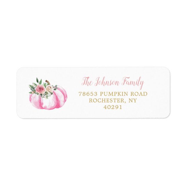 Petite citrouille pastel rose floral adresse de re (Devant)