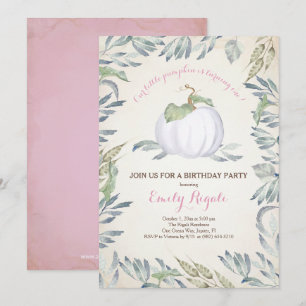 Petite Citrouille rose Invitation de fête d'annive