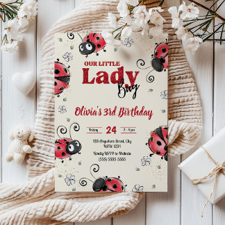 petite coccinelle Invitation d'anniversaire de coc