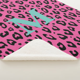 Petite couverture en sherpa imprimé léopard rose