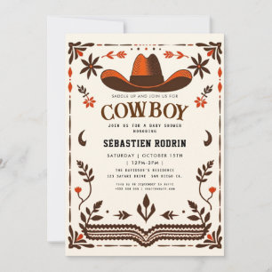 Petite Cowboy Baby shower moderne Invitation