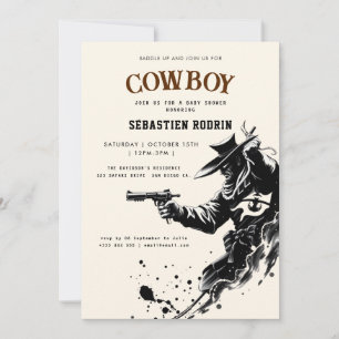 Petite Cowboy Baby shower moderne Invitation