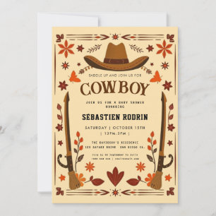 Petite Cowboy Baby shower moderne Invitation