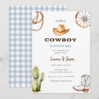 Petite Cowboy Baby shower moderne Invitation