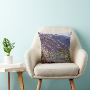 Petite Creuse, Sunlight by Claude Monet Throw Pillow