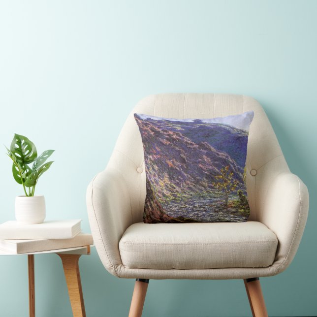 Petite Creuse, Sunlight by Claude Monet Throw Pillow (Chair)