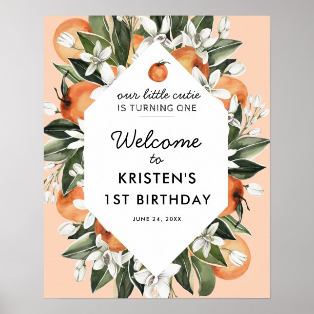 Petite Cutie 1ère fête d'anniversaire Poster d'acc (Devant)