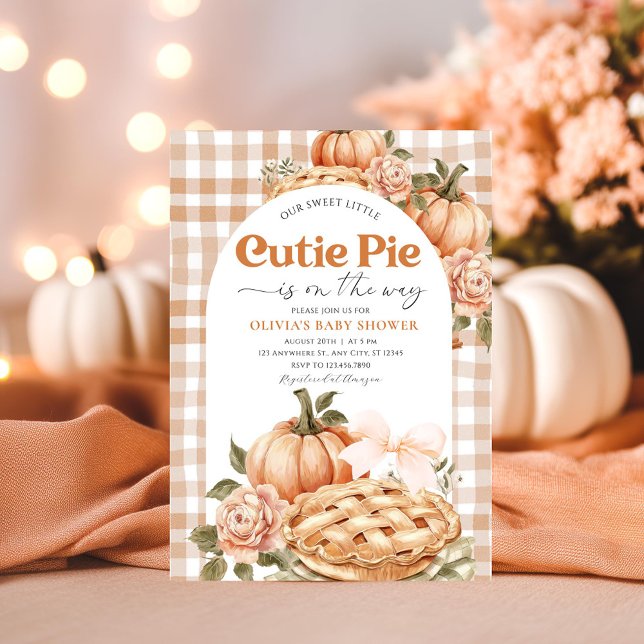 Petite Cutie Baby shower à tarte Invitation Rustiq (Créateur téléchargé)