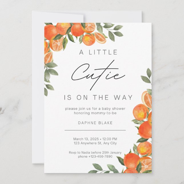 Petite Cutie Baby shower Genre Neutre Invitation (Devant)