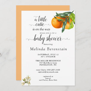 Petite Cutie Orange Baby shower Invitation