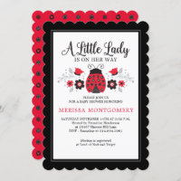 Petite dame Ladybug fille Baby shower Invitation