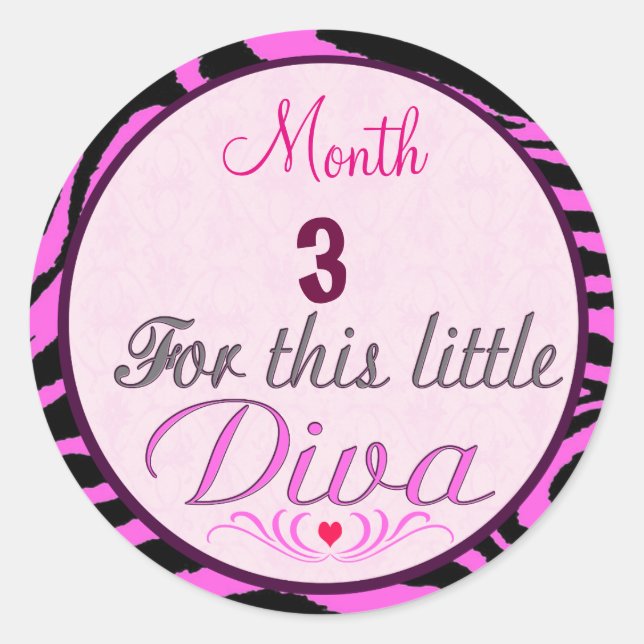 Petite Diva Baby Girl Stickers mensuels Milestone (Devant)