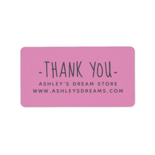 Petite entreprise Fuchsia Merci rose Étiquettes