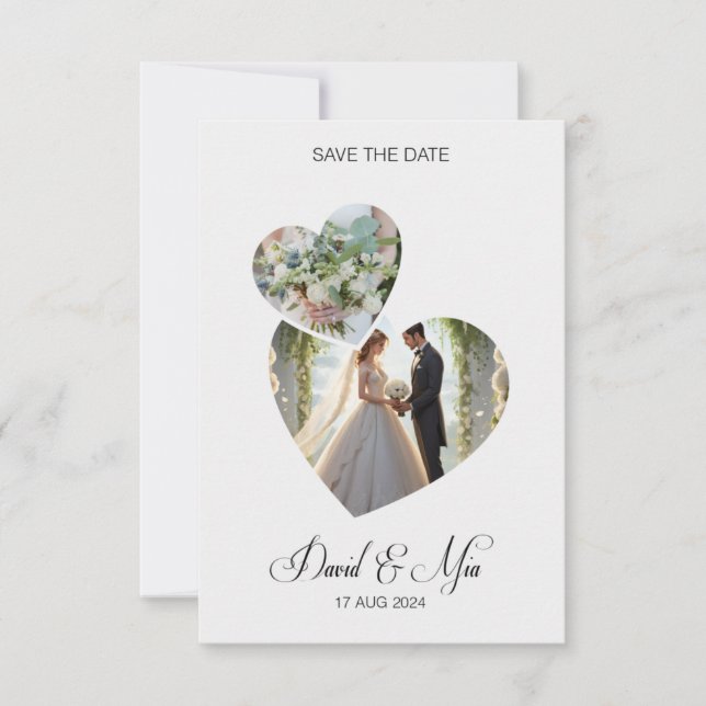Petite faire-part de mariage au design simple (Devant)