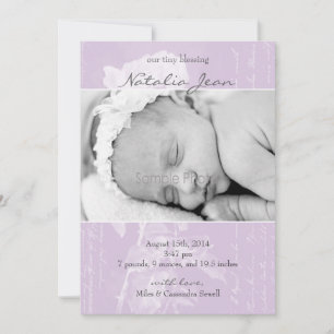 Petite Faire-part de naissance Bénédiction//Lilac