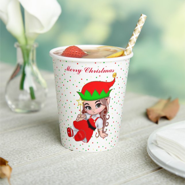 Petite Fée de Noël et Gobelets en Papier Confettis (Insitu)