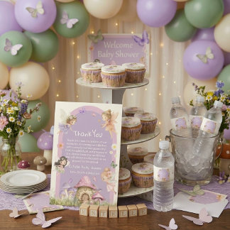 Petite Fée Florale Merci Fille Baby Shower