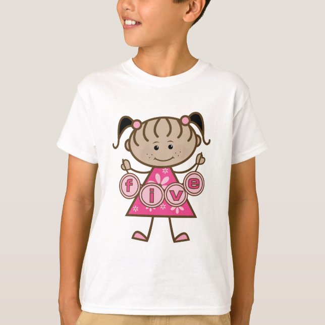 Petite fille 5e anniversaire Tshirts et cadeaux (Devant)