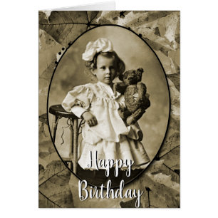 PETITE FILLE ADORABLE AVEC TEDDY BEAR DOLL 1900