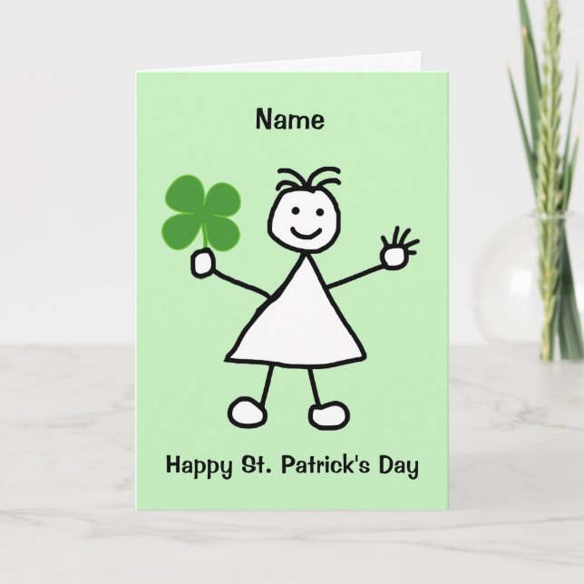 Petite fille avec la carte Shamrock St Patrick's D (Devant)
