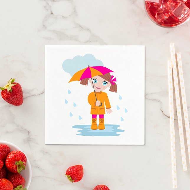 Petite Fille Avec Une Serviette En Papier Paraplui (Créateur téléchargé)