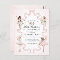 Petite fille ballerine Invitation d'anniversaire d