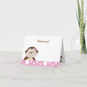 Petite fille Bambino Singe Pink Dot Merci notes