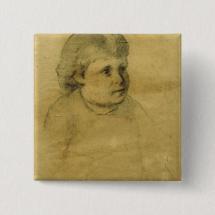 Petite fille (charcoal) 2 inch square button