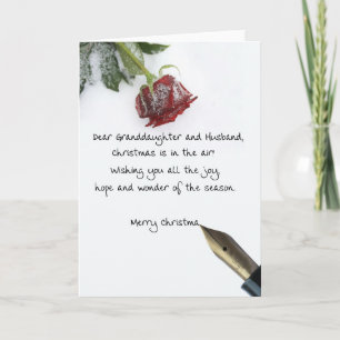 Petite-fille et mari Joyeuse carte de Noël
