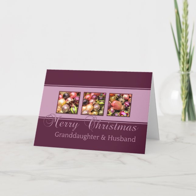 Petite-fille et mari Joyeuse carte de Noël (Devant)
