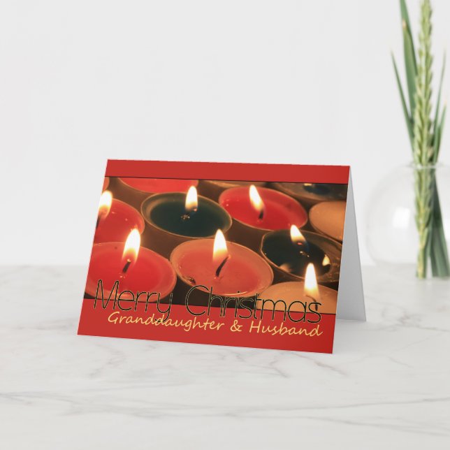 Petite-fille et mari Joyeuse carte de Noël (Devant)